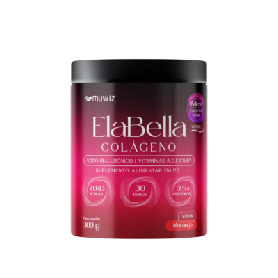 Colágeno ElaBella em Pó - Sabor Morango