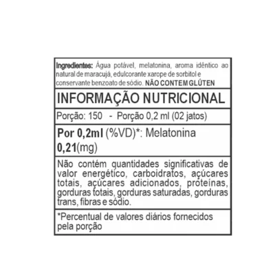 tabela nutricional melatonina spray